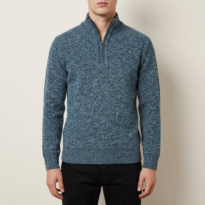 Męski sweter typu quarter-zip – Stójka