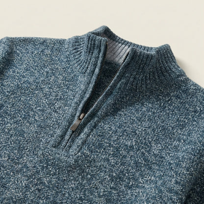 Męski sweter typu quarter-zip – Stójka
