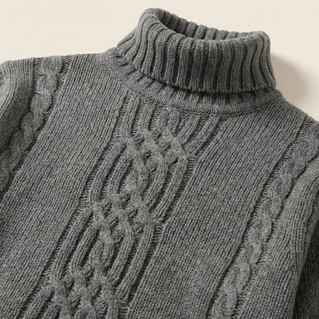 Męski sweter z golfem – Długi rękaw
