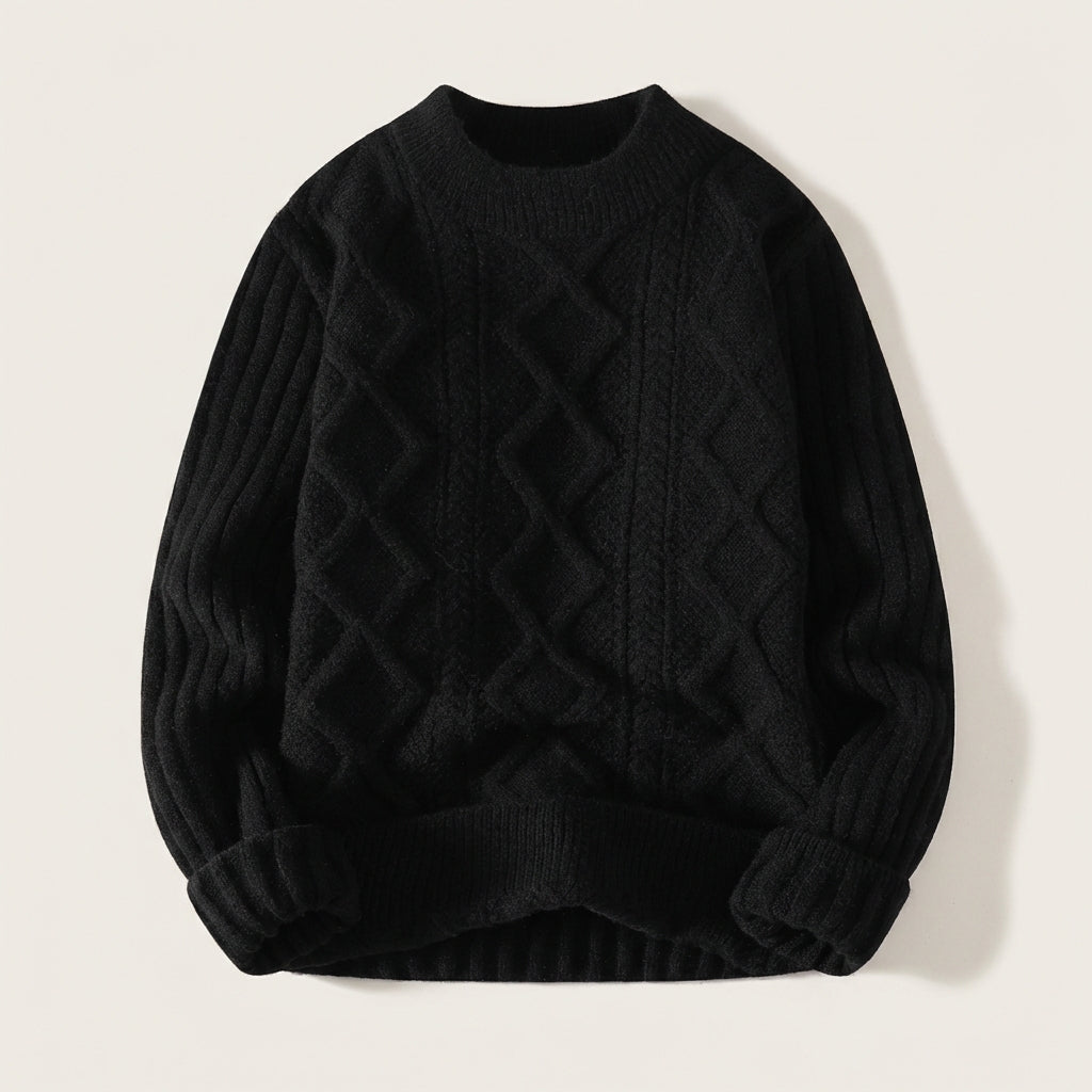 Męski wzorzysty sweter – Prosty dół