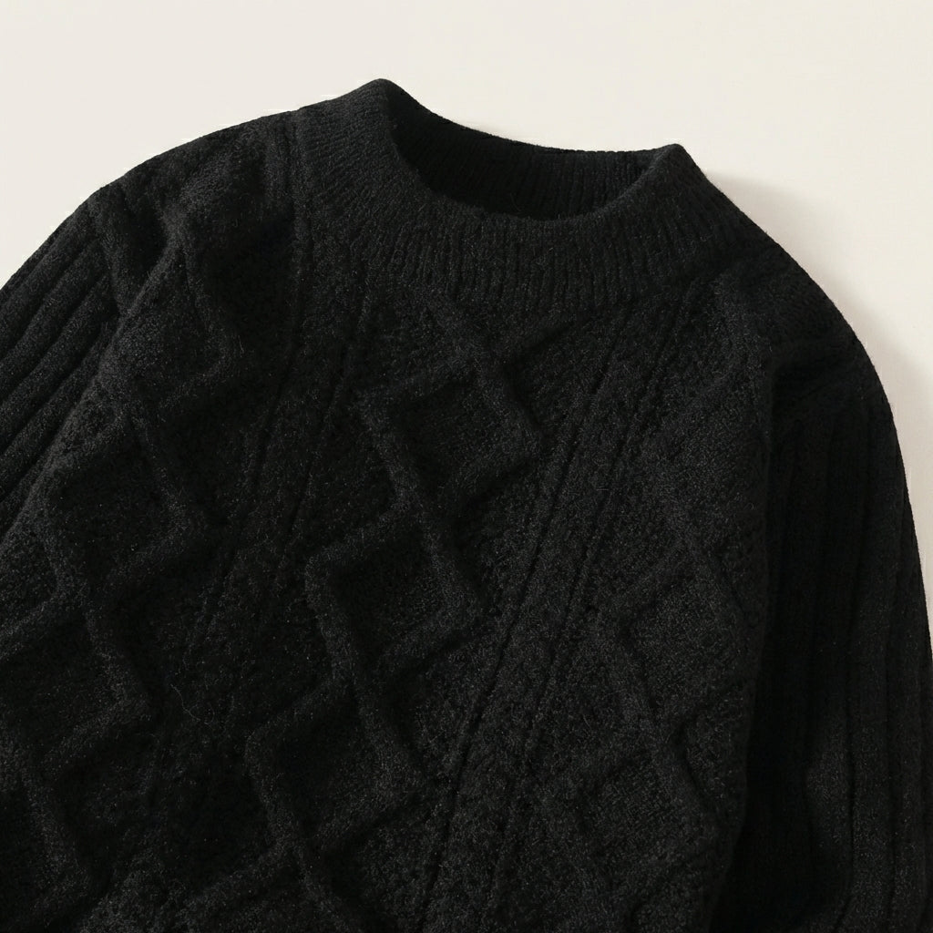 Męski wzorzysty sweter – Prosty dół