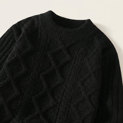 Męski wzorzysty sweter – Prosty dół