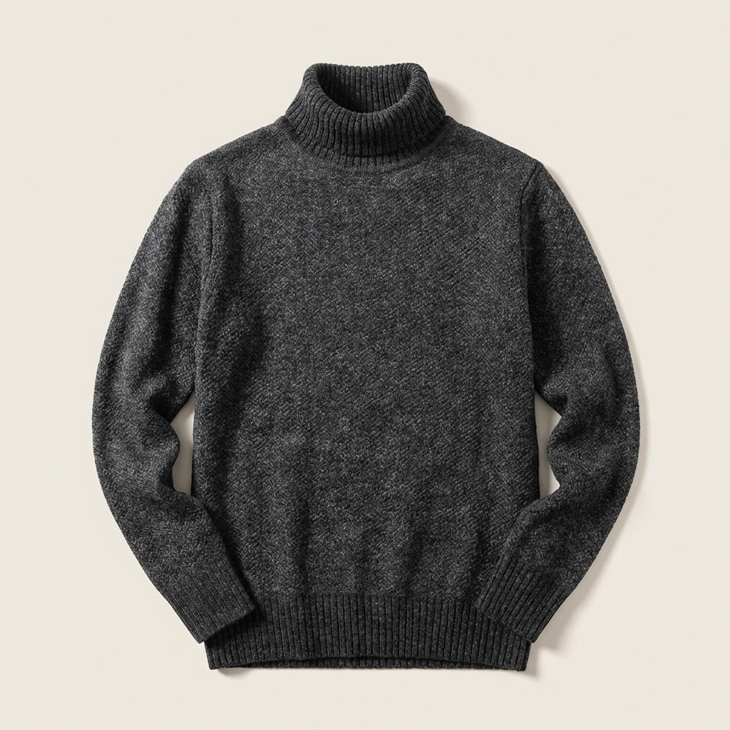 Męski sweter dzianinowy – Wysoki kołnierz