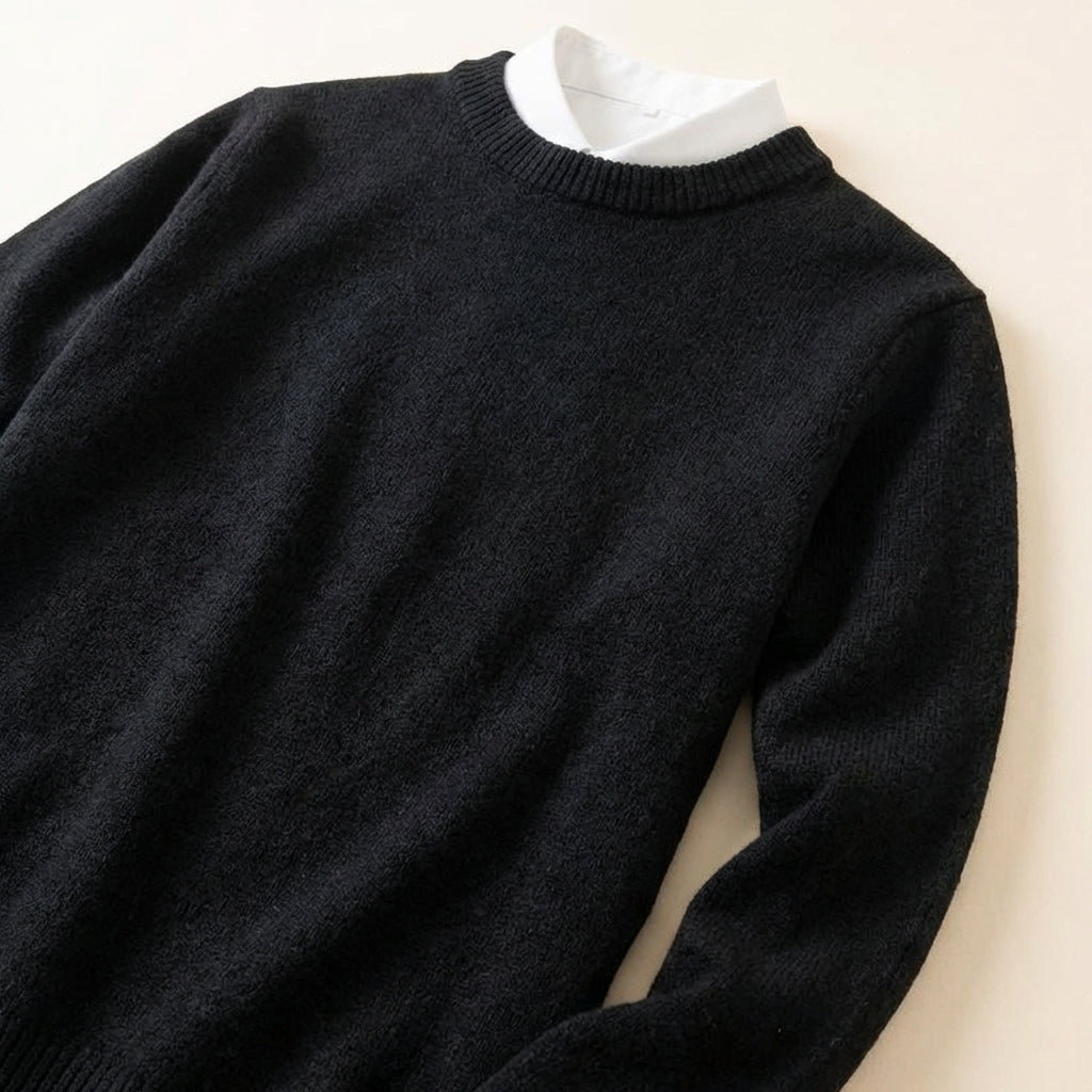Męski sweter z okrągłym wycięciem – Prosty dół