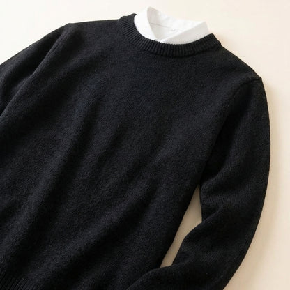 Męski sweter z okrągłym wycięciem – Prosty dół