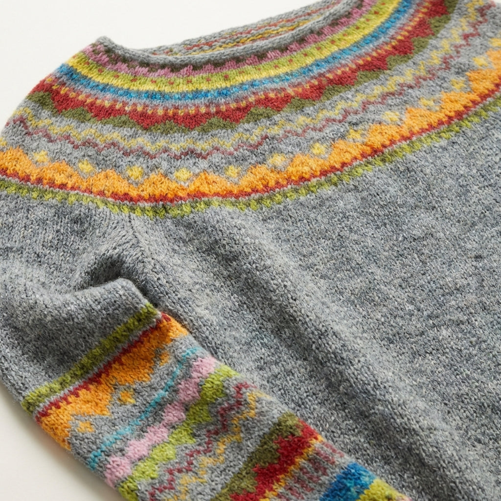 Damski wzorzysty sweter dzianinowy – Długi rękaw