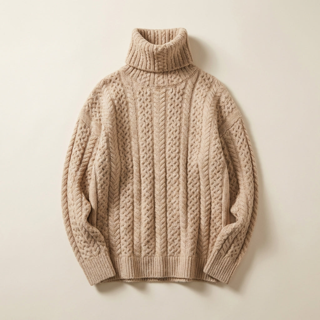 Damski sweter z golfem – Prosty dół