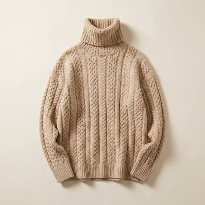 Damski sweter z golfem – Prosty dół