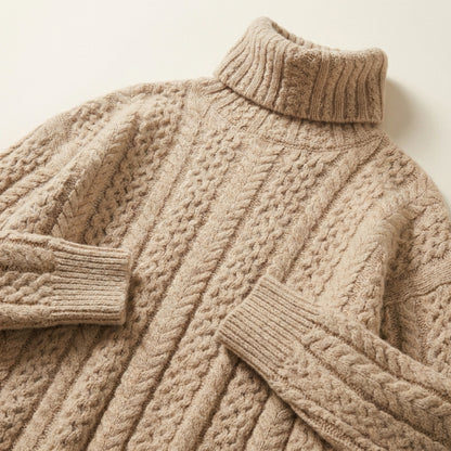 Damski sweter z golfem – Prosty dół