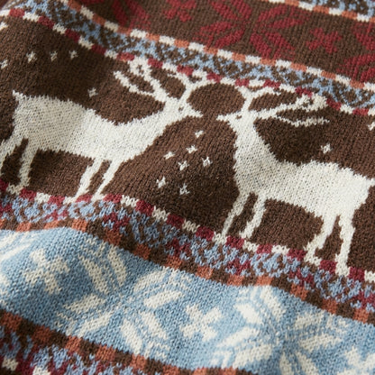 Damski sweter we wzór w renifery – Okrągły dekolt