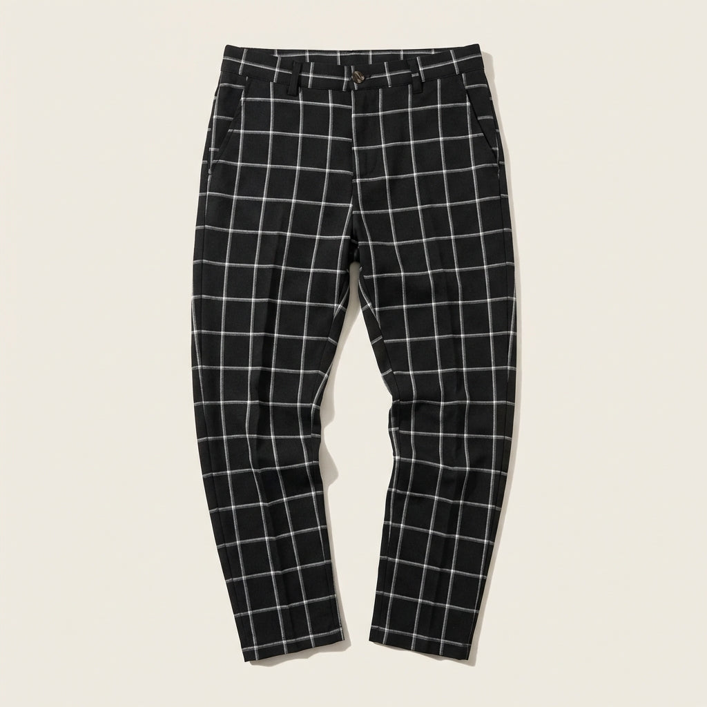 Spodnie męskie w kratę – Fason slim fit