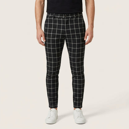 Spodnie męskie w kratę – Fason slim fit