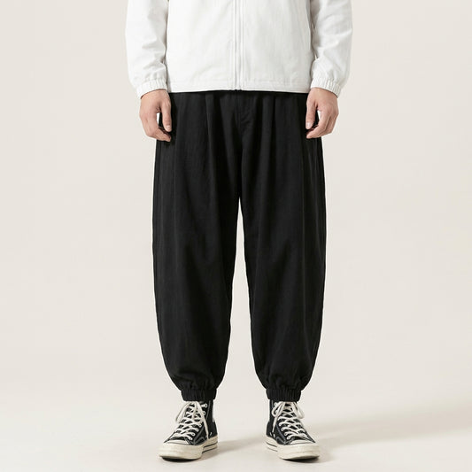 Męskie joggery baggy – Luźny krój ze ściągaczami