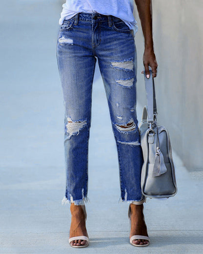 Heidi Fashion | Eleganckie, postarzane jeansy damskie 4