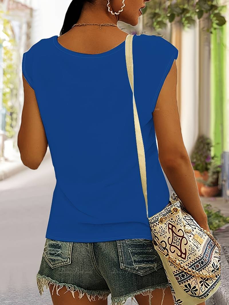 Heidi – luźny, prosty T-shirt z dekoltem w serek 2