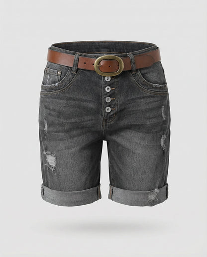Heidi fashion | Damskie szorty jeansowe z podartymi nogawkami 2
