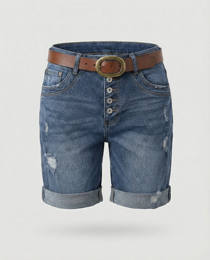Heidi fashion | Damskie szorty jeansowe z podartymi nogawkami 5
