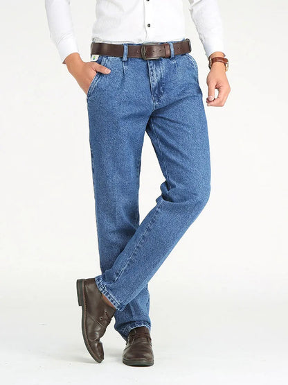 Klasyczne Męskie Jeansy Straight Fit 0