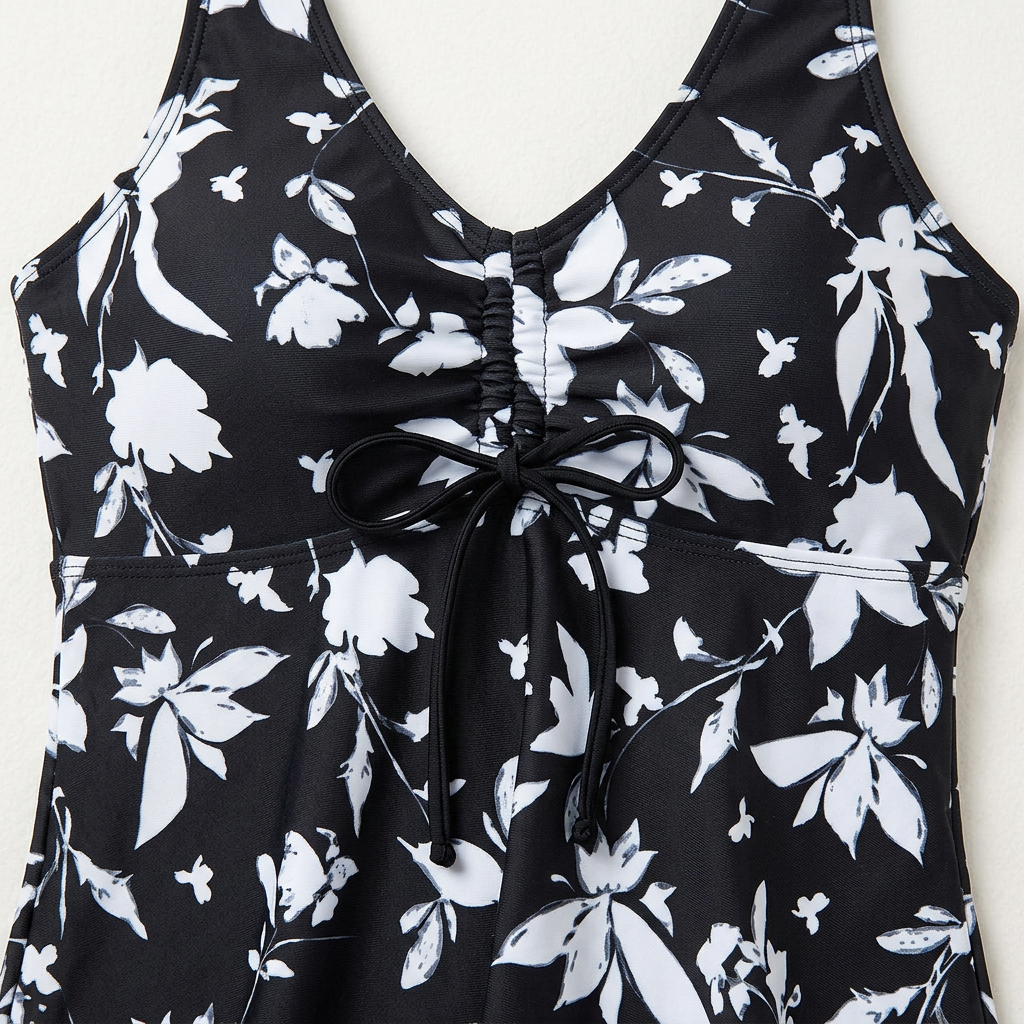 Komplet typu tankini – Top we wzory i spodenki kąpielowe