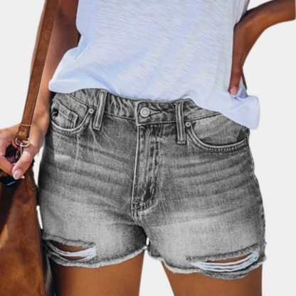 Liliana - Letnie damskie szorty jeansowe z zabawnymi frędzlami 1