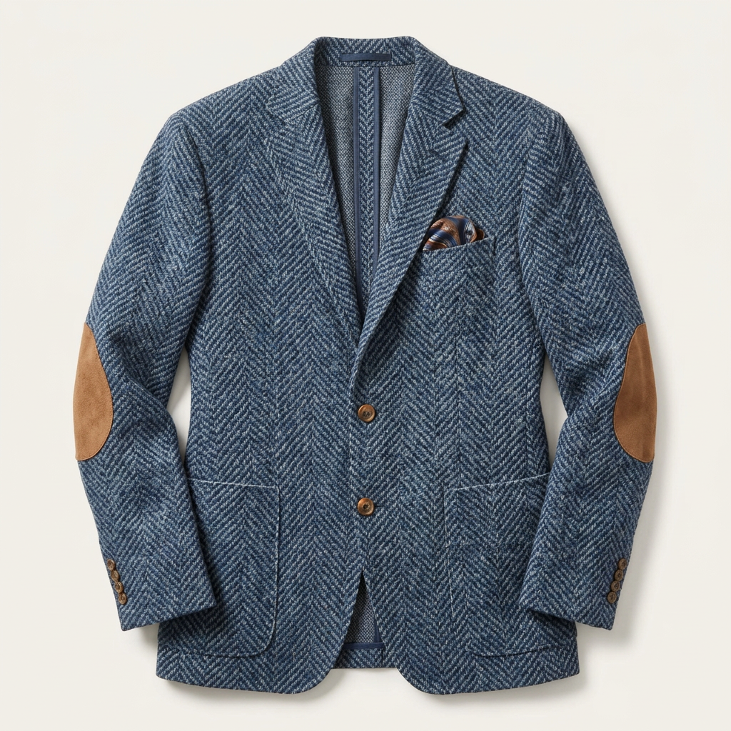 Marynarka męska wzorzysta – Stójka i kieszenie z przodu