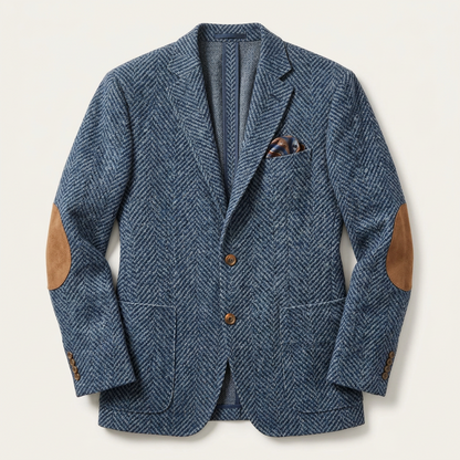 Marynarka męska wzorzysta – Stójka i kieszenie z przodu