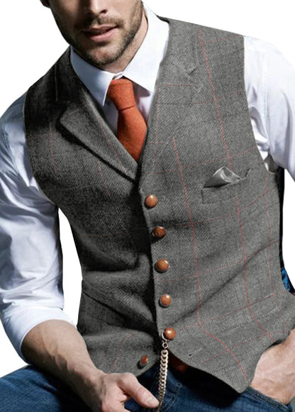 Męska elegancka kamizelka w kratę 3