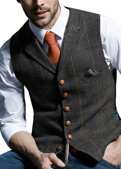 Męska elegancka kamizelka w kratę 5