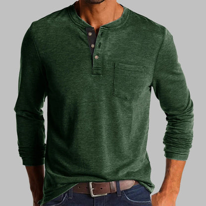 Męska koszulka Henley z długim rękawem 5
