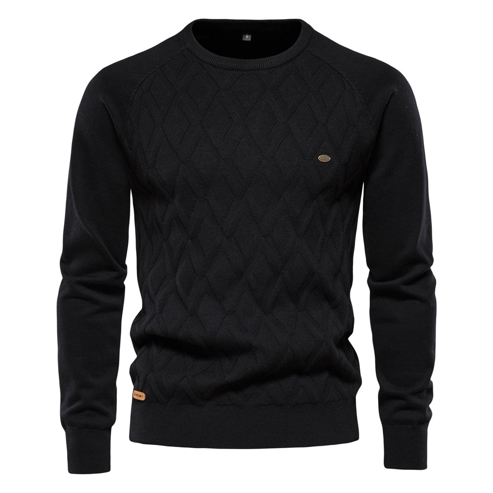 Męski Sweter z Diamentowym Wzorem 0