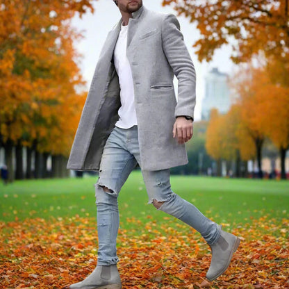Męski elegancki płaszcz o prostym kroju 2