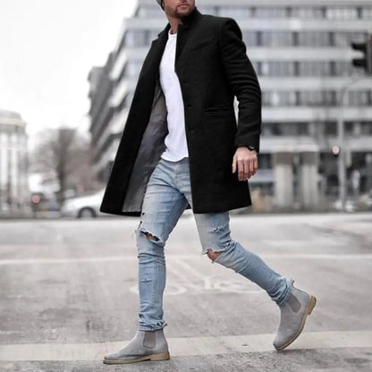 Męski elegancki płaszcz o prostym kroju 6