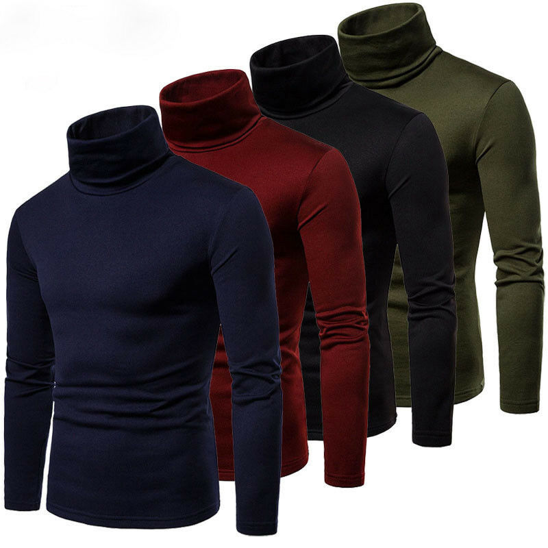 Męski golf z długim rękawem – dopasowany sweter basic na jesień i zimę 1