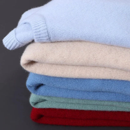 Męski sweter z kaszmiru klasyczny elegancki pulower z okrągłym dekoltem 6