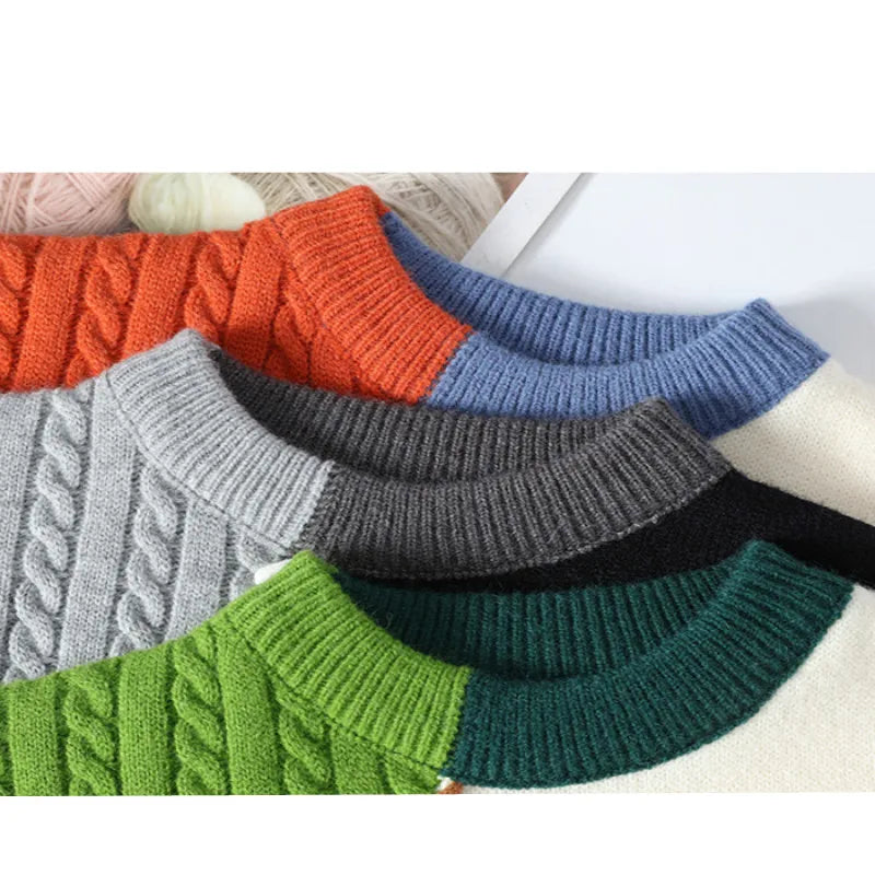 Męski sweter z kolorowymi panelami 5