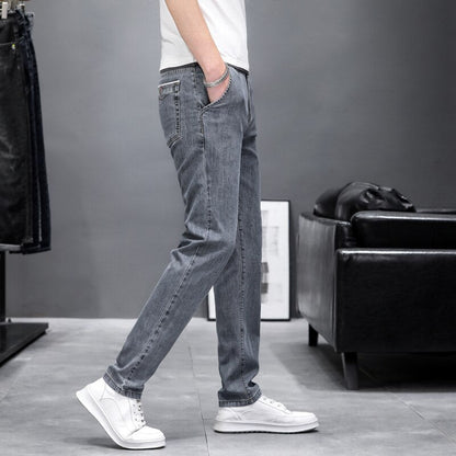 Męskie Jeansy Straight Fit w Stylu Vintage 1