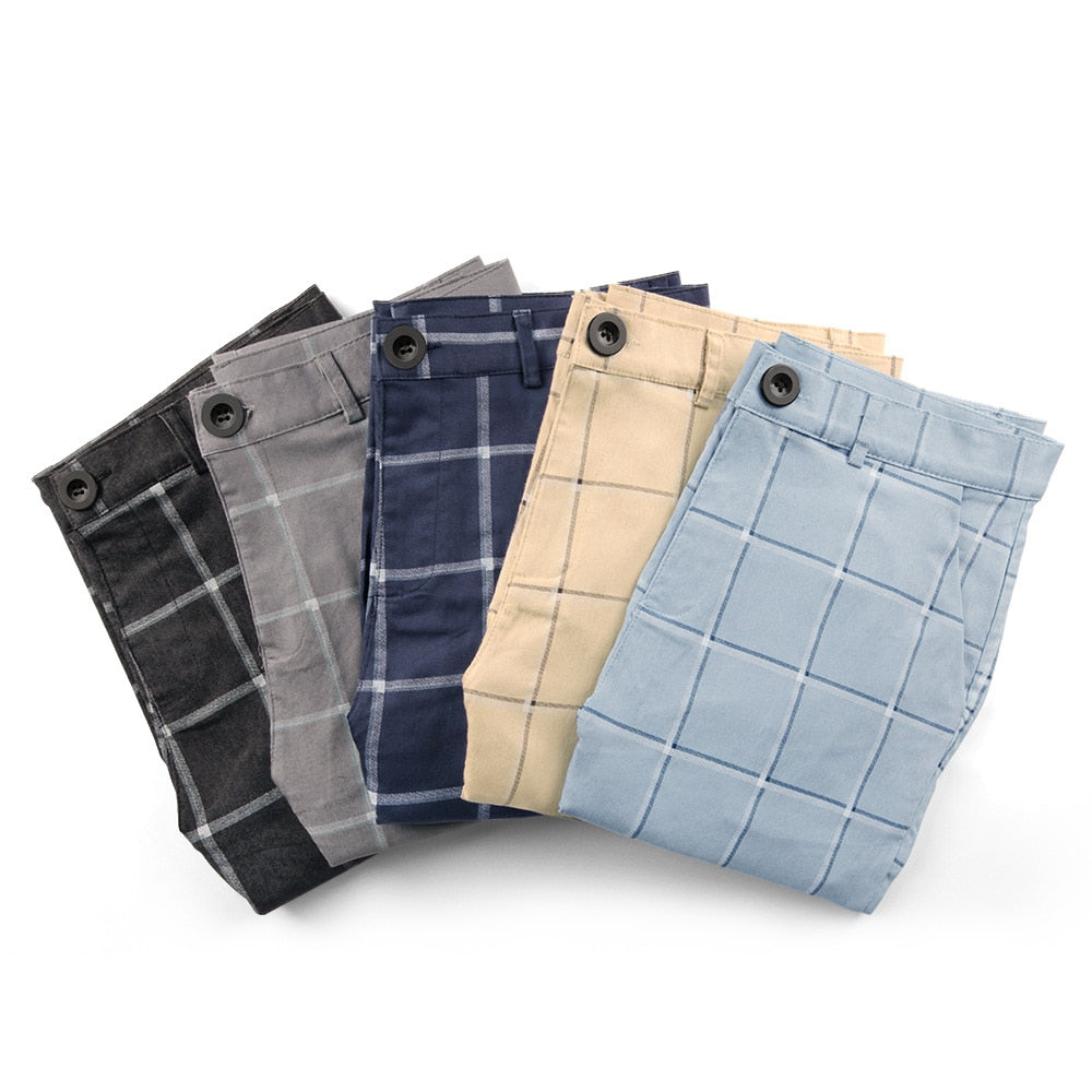 Męskie Spodnie w Kratę Slim Fit 6