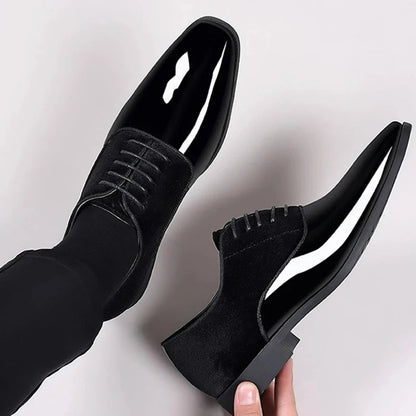 Męskie eleganckie buty wizytowe lakierowane na wesele 2