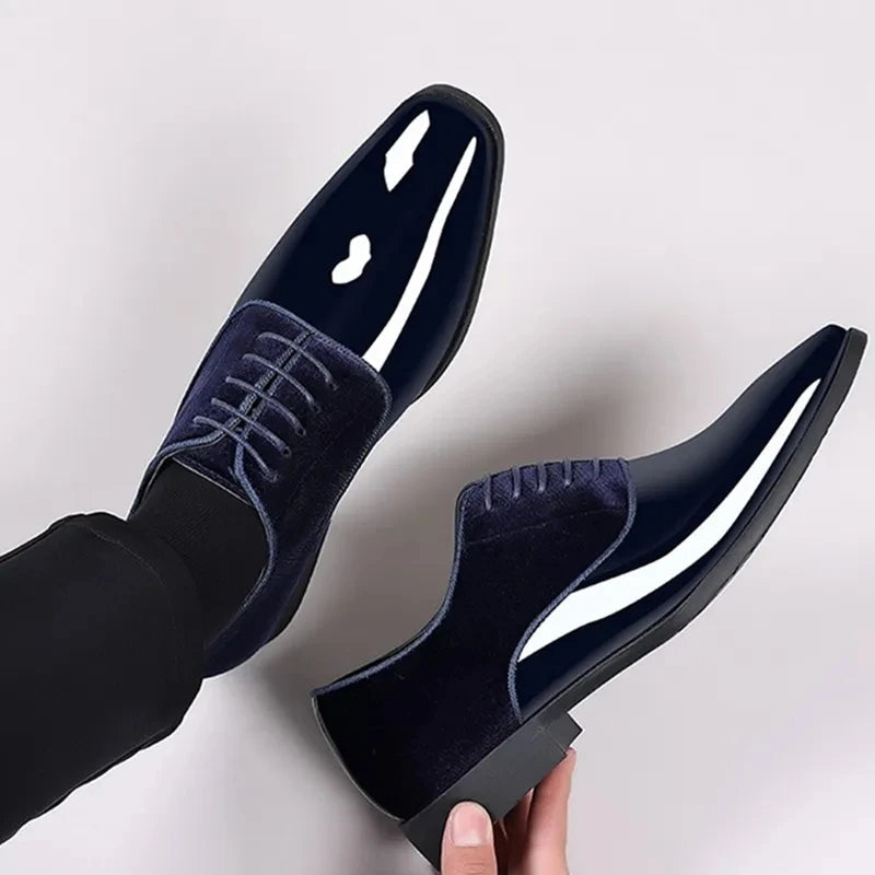 Męskie eleganckie buty wizytowe lakierowane na wesele 3