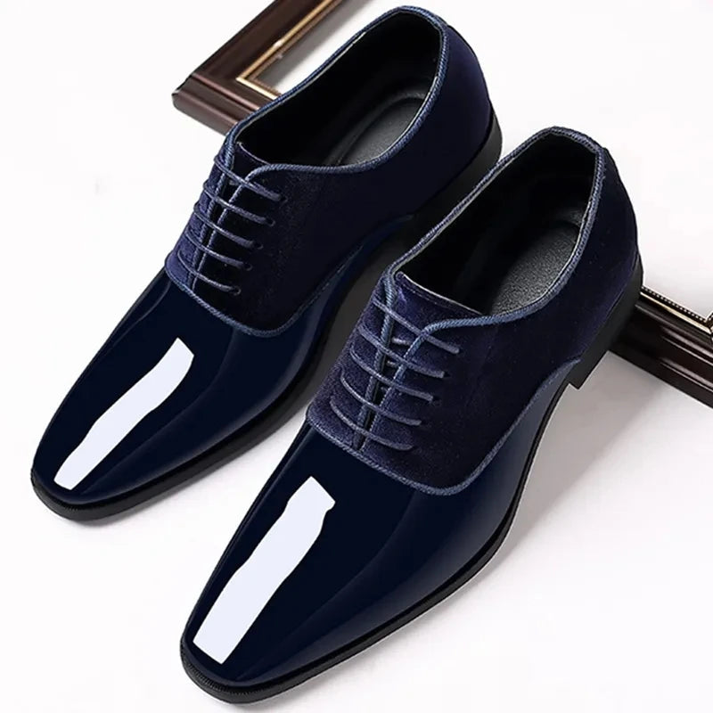 Męskie eleganckie buty wizytowe lakierowane na wesele 5