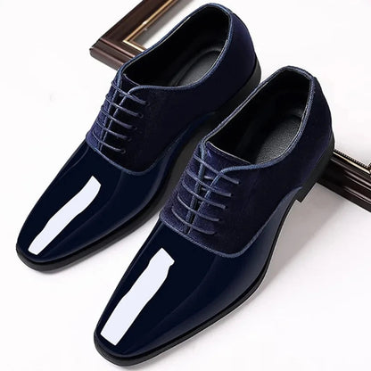 Męskie eleganckie buty wizytowe lakierowane na wesele 5