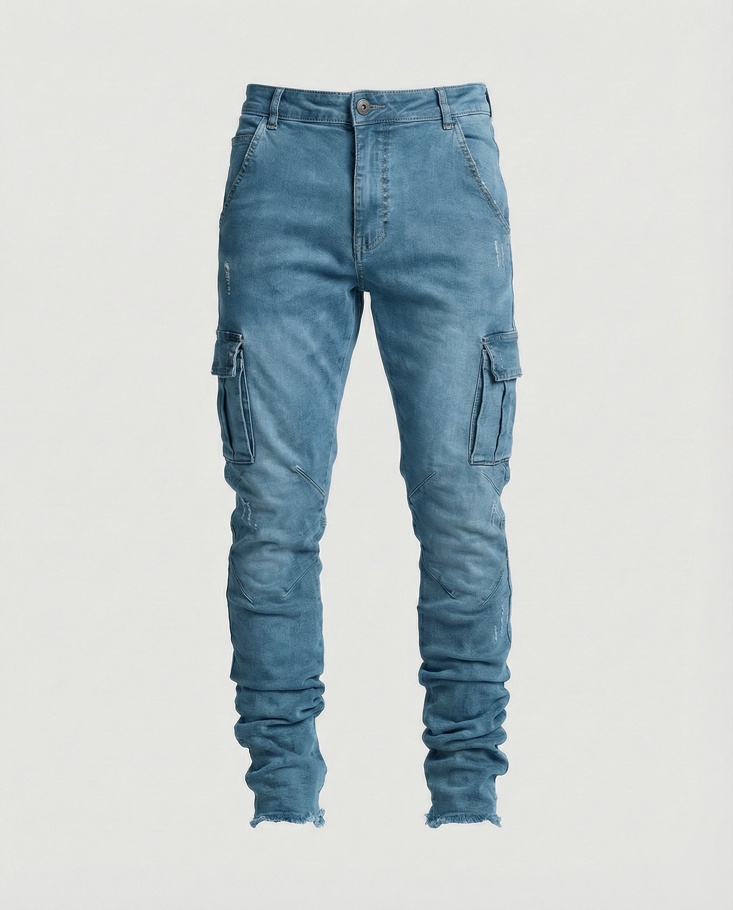 Męskie jeansy cargo o swobodnym, dopasowanym kroju z funkcjonalnymi kieszeniami - Heidi Fashion 5