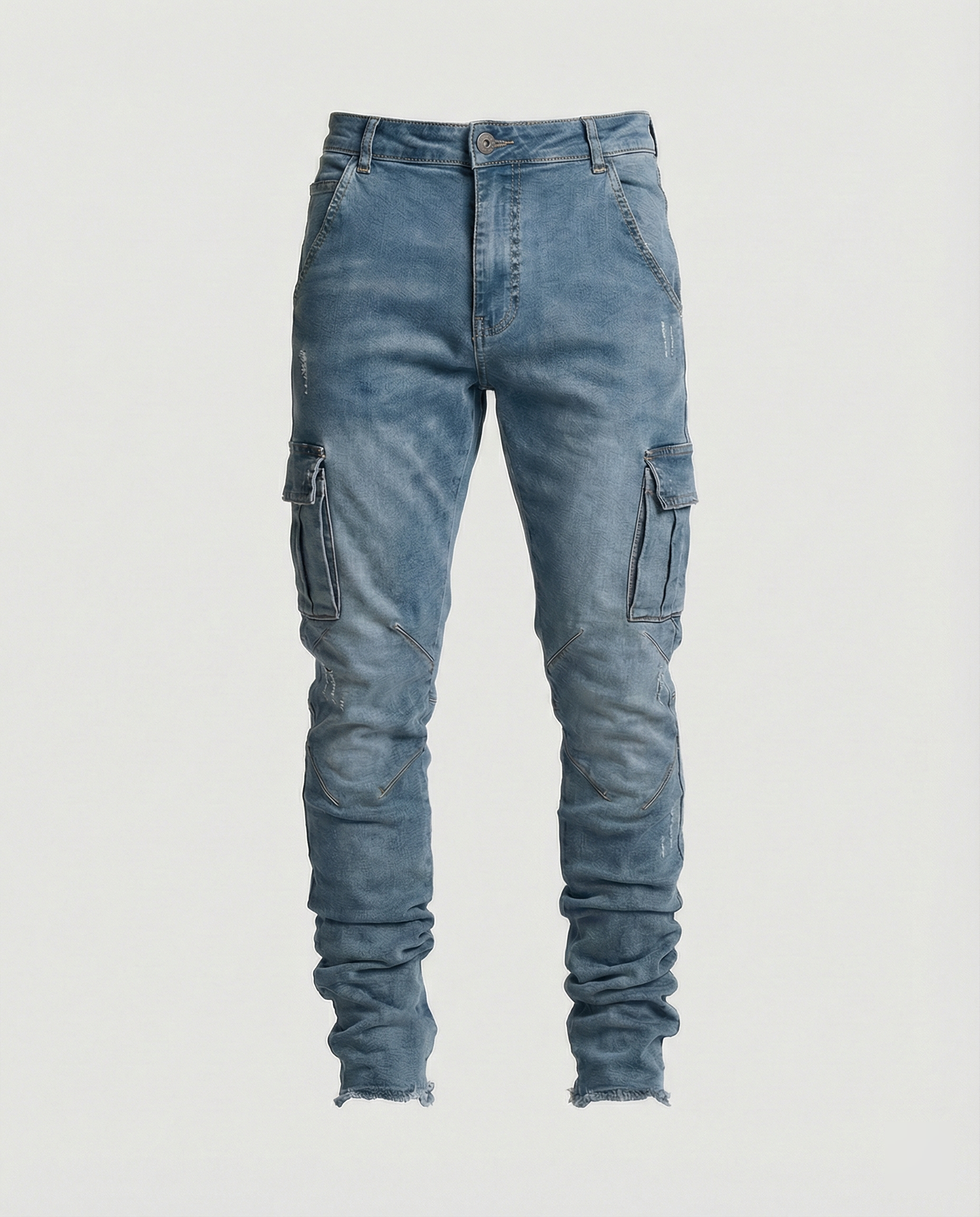 Męskie jeansy cargo o swobodnym, dopasowanym kroju z funkcjonalnymi kieszeniami - Heidi Fashion 6
