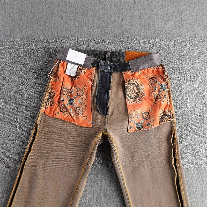 Męskie jeansy o dopasowanym kroju i swobodnym, zużytym wyglądzie - Heidi fashion 3