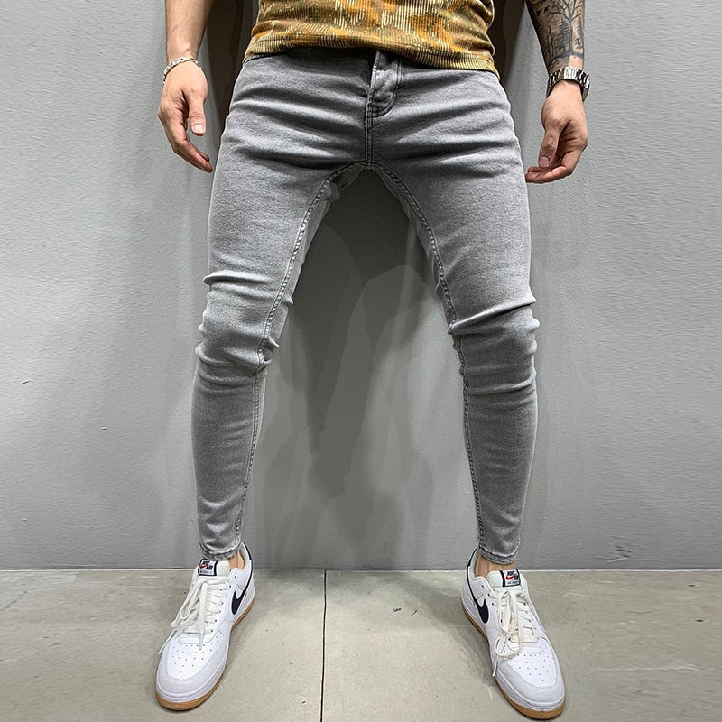 Męskie jeansy skinny fit z lekkimi przetarciami 0