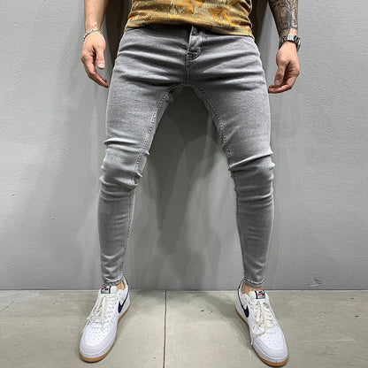 Męskie jeansy skinny fit z lekkimi przetarciami 0