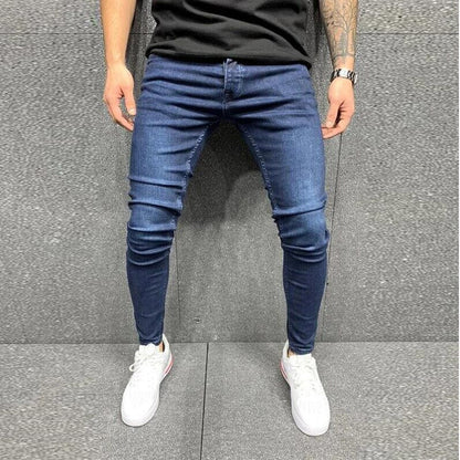 Męskie jeansy skinny fit z lekkimi przetarciami 3