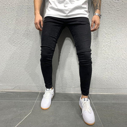 Męskie jeansy skinny fit z lekkimi przetarciami 4