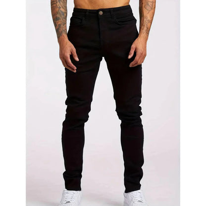 Męskie jeansy slim fit, elastyczne, styl casual-street 0