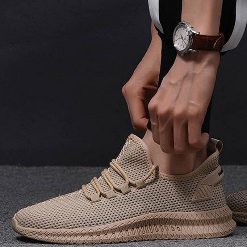 Męskie lekkie sportowe buty sneakersy z oddychającej siateczki i elastyczną podeszwą 8